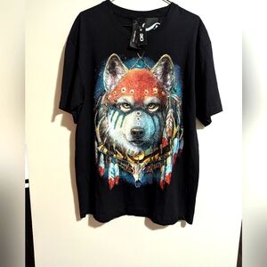 JAY'S Rock 3D Studded Glow in the Dark Print Motif Double Side Tee Shirt. Large